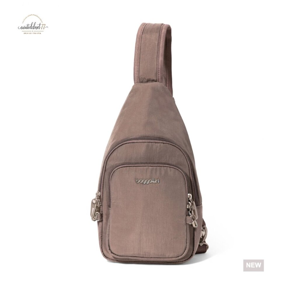 Anti-Theft Travel Sling Bag With Rfid Protection, Locking Zippers,